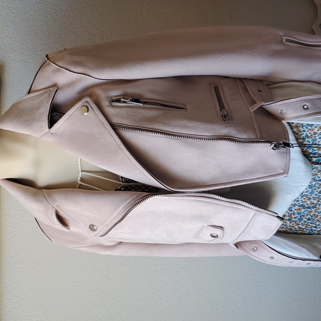 Zara Leather Moto Basic Outerware Jacket Nwt